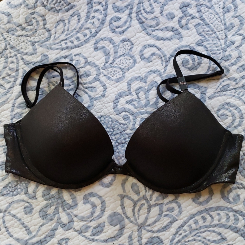 Black Metallic VS Plunge Bra, Conv Straps